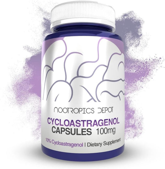 Cápsulas de Cycloastragenol 10%% | 100mg | 30 Unidades | Astragalus membranaceus | Saúde Celular, Suporte Imunológico, Alonga Telômeros - Nootropics Depot