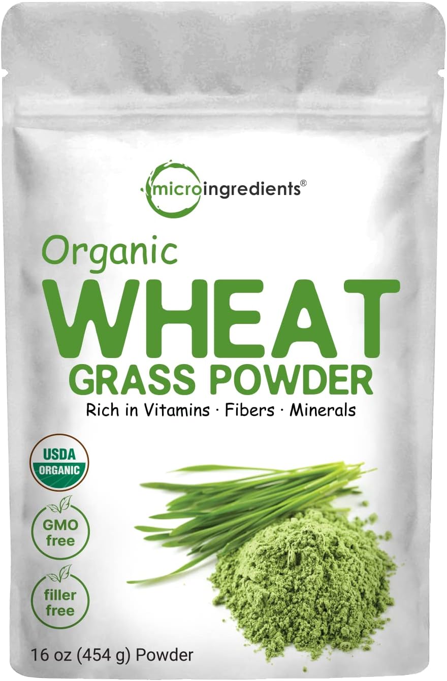 Pó de Grama de Trigo Orgânico 454g | Rico em Vitaminas, Fibras e Minerais | Suporte à Função Digestiva | Vegano - Micro Ingredients