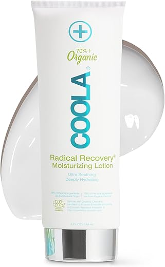 Coola Organic Radical Recovery Loção Corporal Pós-Sol, Aloe Vera, Agave e Óleo de Lavanda para Alívio de Queimaduras Solares, 150ml
