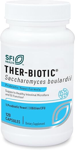 Probiótico Saccharomyces Boulardii – Resistente ao Ácido | 30 cápsulas | 5 bilhões de UFC | Promove a saúde intestinal - Klaire Labs