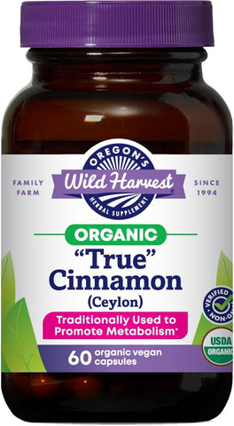 Oregon's Wild Harvest - Oregon’s Wild Harvest Cápsulas Veganas de Canela Verdadeira Ceylon Orgânica 60 Unidades – Marca Oregon’s Wild Harvest