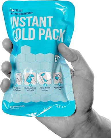 4×7 Pacote de Gelo Instantâneo – Caixa com 50 Unidades | Compressa Fria Instantânea para Emergências | Pacotes de Gelo Descartáveis para Lesões | Pacotes de Gelo Quebráveis para Primeiros Socorros - ICEWRAPS