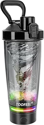 Garrafa Agitadora Elétrica TOOFEEL – 600 ml Recarregável por USB para Shake de Proteína, Garrafa Agitadora Autolimpante para Misturas de Proteína, Livre de BPA para Treino na Academia