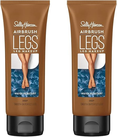 Airbrush Legs – Loção de Maquiagem para Pernas, Profunda 120 ml, Pacote com 2 unidades - Sally Hansen