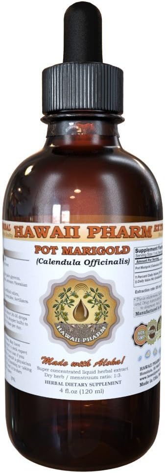 Extrato Líquido de Calêndula Orgânica, Tintura de Calêndula (Calendula Officinalis), Hawaii Pharm, 118 ml, Produto Natural