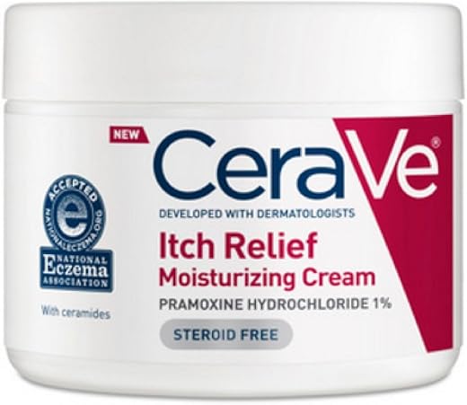 Creme Hidratante para Alívio da Pele Seca | 340g | Creme sem Fragrância com Pramoxina para Alívio da Coceira - CeraVe