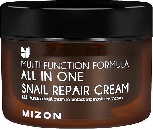 Creme Reparador de Caracol MIZON All In One, Hidratante Facial Dia e Noite com Extrato de Mucina de Caracol, Cuidados Coreanos com a Pele, Antirrugas