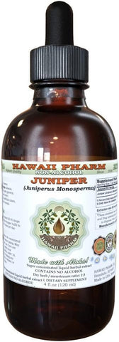 Extrato Líquido de Zimbro Orgânico, Sem Álcool, Glicerito de Bagas Secas de Zimbro (Juniperus Monosperma) Hawaii Pharm, Herbal Natural 120 ml