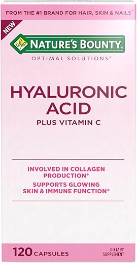 Nature's Bounty - Nature’s Bounty Vitamina C e Ácido Hialurônico, Suporte para Pele Radiante e Função Imunológica – 60 cápsulas
