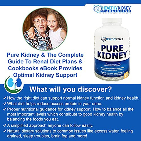 Kidney Restore - Livro de Dieta Renal e Suplemento para Saúde Renal – Receitas para Rejuvenescimento, Dieta com Baixo Teor de Proteína e Suplemento Renal. 210 Comprimidos
