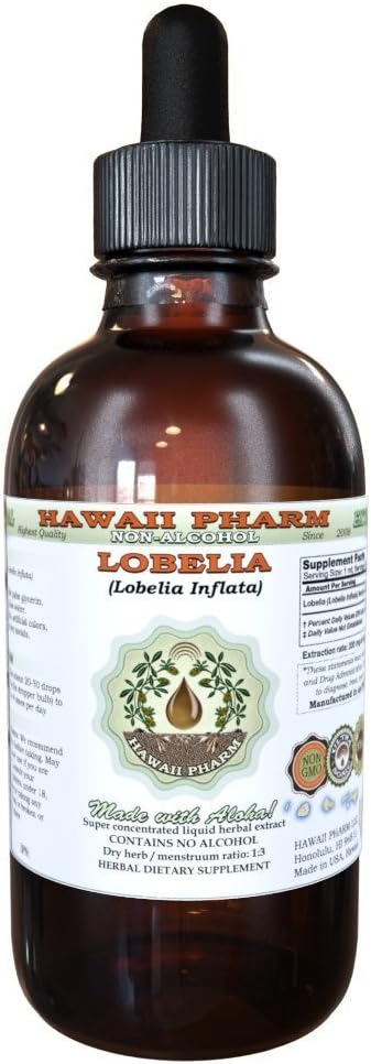 Lobelia Inflata: Extrato Líquido Sem Álcool, Lobelia Orgânica, Glicerito de Erva Seca, Hawaii Pharm – 120 ml