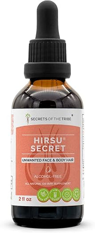Secrets of the Tribe - Segredos da Tribo – Hirsu Secret, Remoção de Pelos Indesejados no Rosto e Corpo, Extrato Líquido de Ervas em Gotas sem Álcool (60 ml)