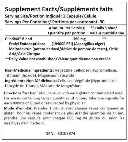 GliadinX - Digestão do Glúten, Suporte Cientificamente Comprovado para Dietas Estritamente Livres de Glúten para Doença Celíaca e Intolerância ao Glúten, Suplementos Seguros para Celíacos – 90 Cápsulas