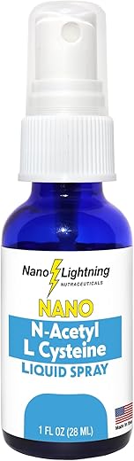 Nano Lightning Nutraceuticals - Nano Lightning NAC – Suplemento Líquido de N-Acetil L-Cisteína, Nanotecnologia para Absorção Rápida, Detox – 30ml
