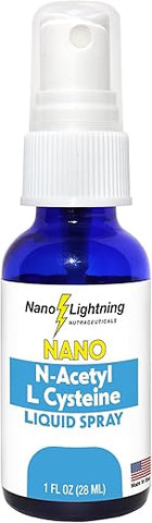 Nano Lightning Nutraceuticals - Nano Lightning NAC – Suplemento Líquido de N-Acetil L-Cisteína, Nanotecnologia para Absorção Rápida, Detox – 30ml