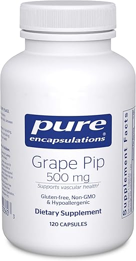 Grape Pip 500 mg | Suporte à Saúde Vascular | 120 Cápsulas - Pure Encapsulations
