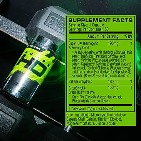Super HD para Homens – Queime gordura e aumente a energia | 60 cápsulas | 60g - Cellucor