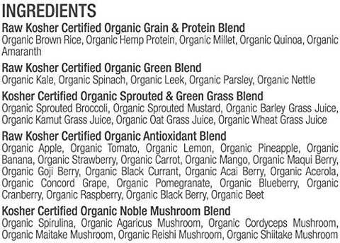 Raw Green Superfood 360g, 60 porções, Vegano, Sem Glúten, Não-OGM, Kosher - Juvo