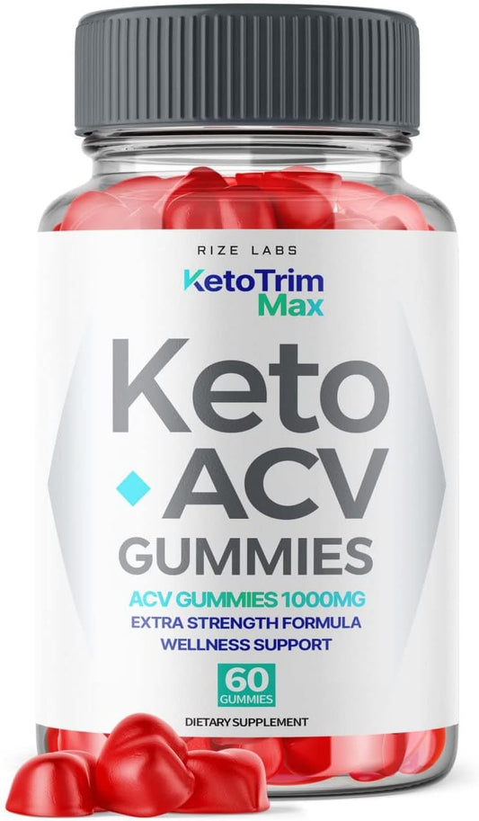 rize labs - Keto Trim Max Gummies – Gomitas Keto Trim Max ACV para Perda de Peso Avançada com Vinagre de Maçã – Extra Forte para Queimar Gordura da Barriga (60 Gummies)