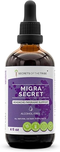 Secrets of the Tribe - Segredos da Tribo – Migra Secret, Suporte para Dor de Cabeça/Migrânea, Extrato Líquido de Ervas em Gotas, Livre de Álcool (120 ml)