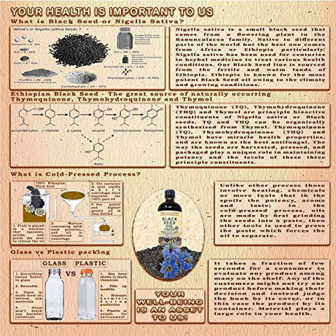 Herbal Organic Works - Óleo de Semente de Cominho Preto (473ml) 3 Vezes Mais Timoquinona, 100% Puro Óleo de Semente de Cominho Preto Etíope, Vidro de Nigella Sativa 100% Natural