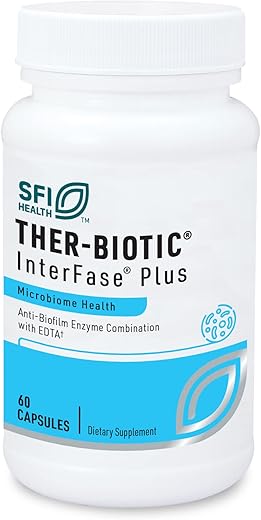 Interfase Plus – Combinação Enzimática para Desestruturar Matriz de Biofilme EDTA – Sistema Gastrointestinal, Flora Intestinal, Biofilme - Klaire Labs