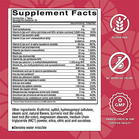 Celebrate Bariatric Supplements - Celebrate Vitamins CelebrateONE 45 Chewables – Multivitamínico Bariátrico de 1 por dia com 45mg de Ferro – Vitaminas Essenciais