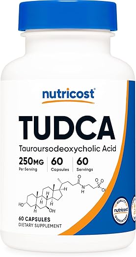 Tudca 250mg, 60 Cápsulas (Ácido Tauroursodeoxicólico) – Qualidade Premium - Nutricost