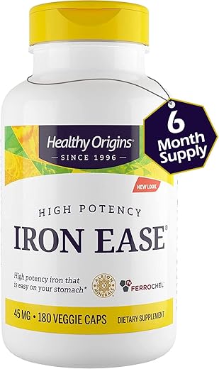 Iron Ease (Ferrochel) – Suplemento de Ferro de 45 mg de Fácil Digestão para Homens - Healthy Origins