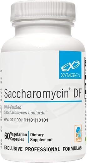 Saccharomycin DF – Probióticos de Levedura Saccharomyces boulardii Resistentes ao Ácido Estomacal, Verificados por DNA – Apoio à Saúde Imunológica e Gastrointestinal - XYMOGEN