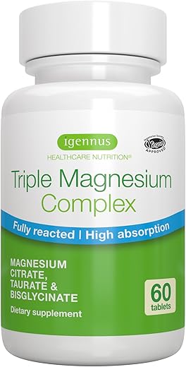 Igennus Healthcare Nutrition - Complexo Avançado de Magnésio Triplo, Totalmente Reagido – 100g