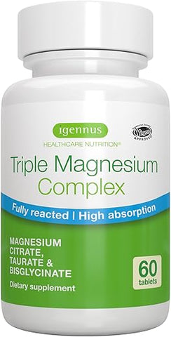 Igennus Healthcare Nutrition - Complexo Avançado de Magnésio Triplo, Totalmente Reagido – 100g