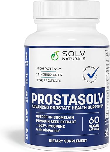 SOLV NATURALS - PROSTASOLV – Suporte para a saúde masculina – Urinário – 60 cápsulas – 100% natural