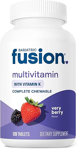 Very Berry Chewable Multivitamínico Completo com Ferro e Vitamina K para Pacientes de Cirurgia Bariátrica, incluindo Bypass Gástrico e Gastrectomia em Sleeve – 120 g - Bariatric Fusion