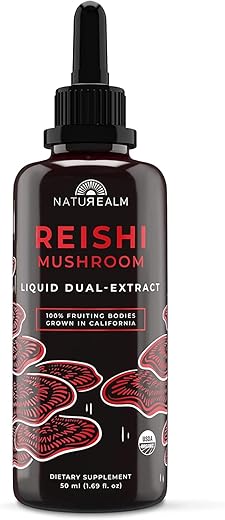 Extrato de Cogumelo Reishi – Gotas Líquidas Adaptogênicas – Suplemento Antioxidante para Suporte Imunológico, Longevidade, Relaxamento e Alívio do Estresse - Naturealm