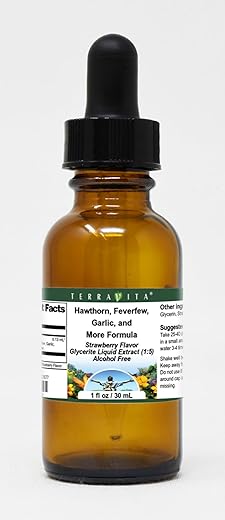 Extrato Líquido Glicerado de Fórmula de Espinheiro, Matricária, Alho e Mais (1:5) – Sabor Morango (30 ml, ZIN: 523677) – Kit com 2 - Terravita