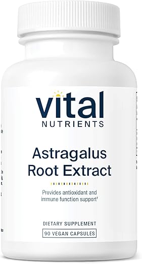 Extrato de Raiz de Astragalus – Fórmula Vegana – Suporte Herbal para o Sistema Imunológico – 90 Cápsulas Vegetarianas por Frasco – 300 mg - Vital Nutrients