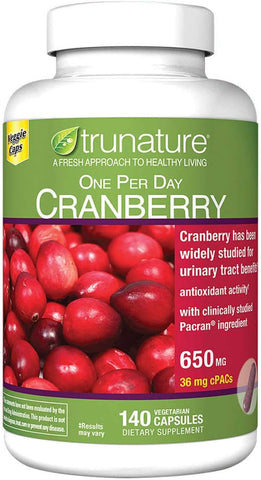 TruNature - trunature Cranberry 650 mg – 140 Cápsulas Vegetarianas (2 Pacotes) – Marca trunature