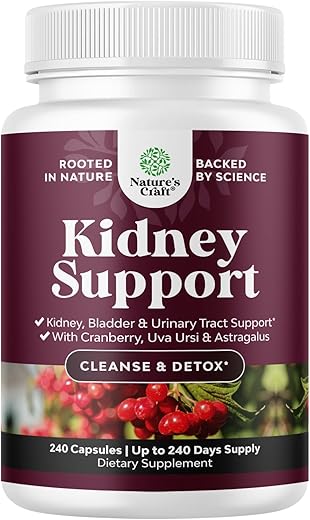 Natures Craft - Suplemento Cranberry para Suporte Renal – Desintoxicação e Limpeza Renal de Alta Potência para Mulheres e Homens