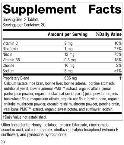 Standard Process Inc. - Drenamin Standard Process – Antioxidante de Alimentos Integrais, Suporte ao Humor, Suporte Adrenal e Suporte Imunológico com Shitake, Alfafa, Farelo de Arroz, Riboflavina, Lactato de Cálcio, Colina – 90 cápsulas