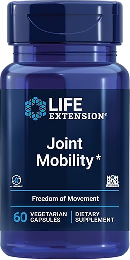 Joint Mobility – Fórmula Tamaflex para Suporte ao Conforto Articular, Flexibilidade do Joelho e Resposta à Inflamação – Sem Glúten, Não-OGM, Vegetariano – 60 cápsulas - Life Extension