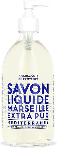 La Compagnie de Provence - Compagnie de Provence Sabonete Líquido Extra Puro de Marseille – Mar Mediterrâneo – Frasco de Vidro com Bomba de 500ml