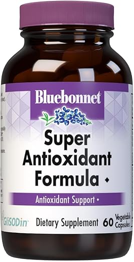 BLUE BONNET - BlueBonnet Fórmula Vegetariana de Super Antioxidantes, 60 Cápsulas, Branco