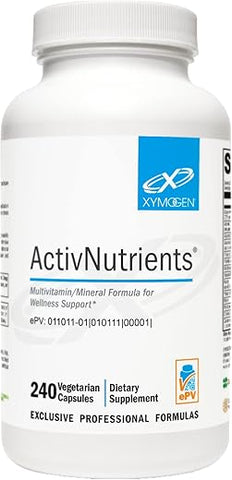 ActivNutrients com Ferro e Cobre – Multivitamínico Multimineral para Bem-Estar, Imunidade, Energia e Suporte ao Humor – Minerais Quelados, Vitaminas B Ativas com Ácido Fólico (240g) - XYMOGEN