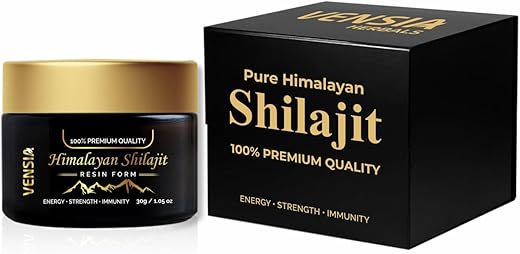 VENSIA - Shilajit Puro do Himalaia em Resina, Ultra Concentrado com 80% de Ácido Fúlvico, 85 Minerais Traços, Energia – Marca em Destaque