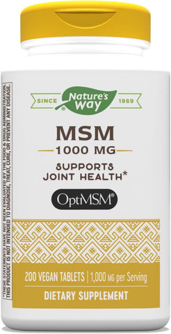 Nature's Way - Nature’s Way MSM 1000 mg – Suplemento para Saúde das Articulações – Com Metilsulfonilmetano – Livre de Glúten – 60 Cápsulas