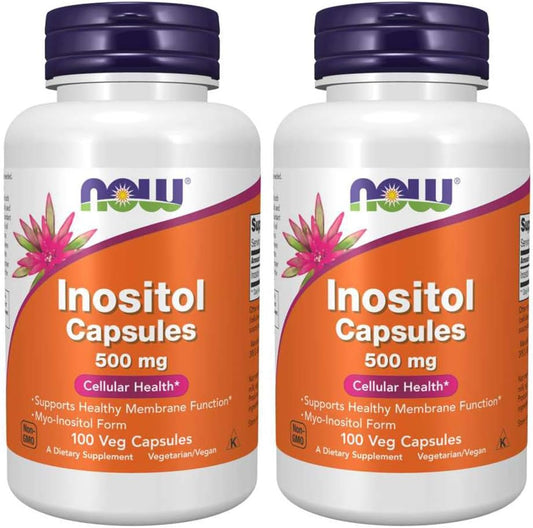 NOW Foods - Inositol 500mg 100 Cápsulas (Pacote com 2) – Marca de Produto