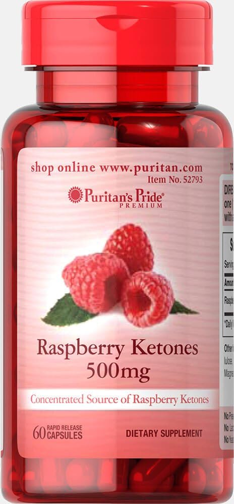 Puritan's Pride - Puritan’s Pride Cetonas de Framboesa 500mg – Potencialize sua saúde com qualidade!