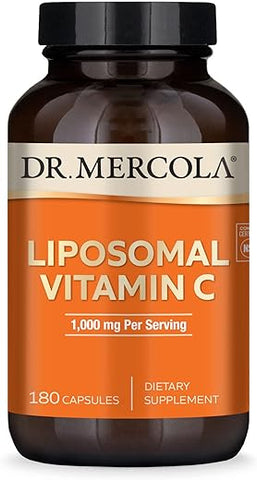 Vitamina C Lipossomal, 1.000 mg por Porção, 90 Porções (180 Cápsulas), Suplemento Alimentar, Suporte à Saúde Imunológica, Não Transgênico, Certificado pela NSF - Dr. Mercola
