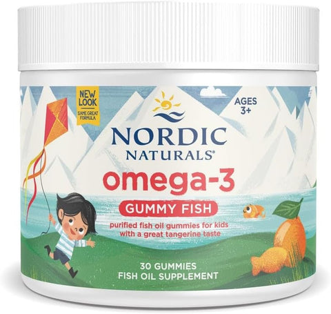 Gummy Fish Omega-3 Tangerina – 30 Gummy Fish – 124 mg Total Omega-3 com EPA - Nordic Naturals
